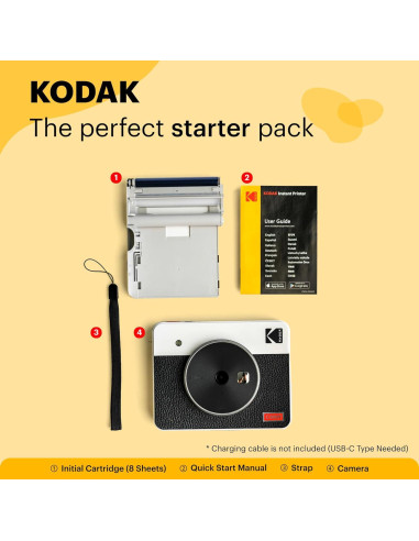 Cámara Digital Instantánea KODAK Mini Shot 3 Retro 2-en-1