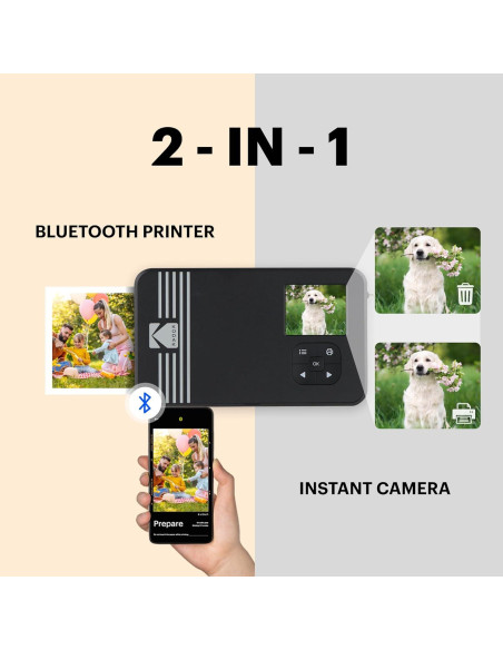 Cámara Digital Instantánea KODAK Mini Shot 3 Retro 2-en-1