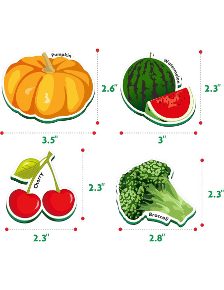 SpriteGru 59 Piezas Imán Frutas y Verduras para Niños