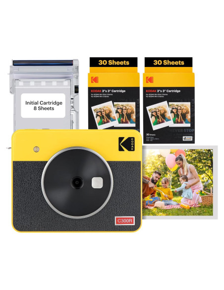 Cámara Digital Instantánea Kodak Mini Shot 3 Retro Amarillo 4PASS
