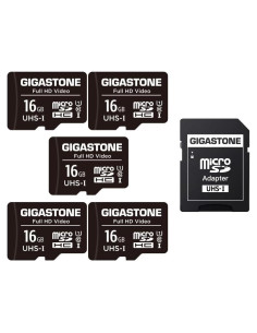 GIGASTONE Tarjeta Micro SD 16GB Paquete de 5 UHS-I Clase 10