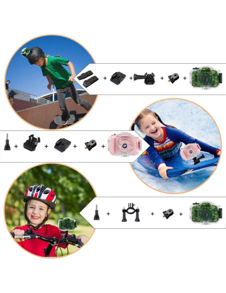 Cámara Impermeable DEKER para Niños 1080P Verde con 32GB