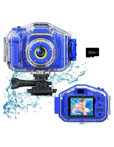 Cámara Impermeable DEKER E1 para Niños 1080P Azul Oscuro
