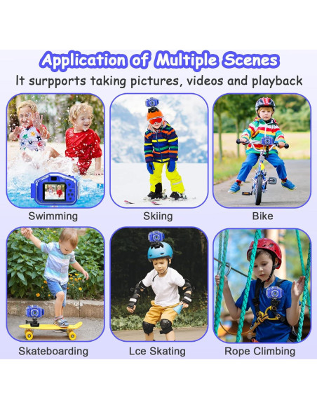 Cámara Impermeable DEKER E1 para Niños 1080P Azul Oscuro