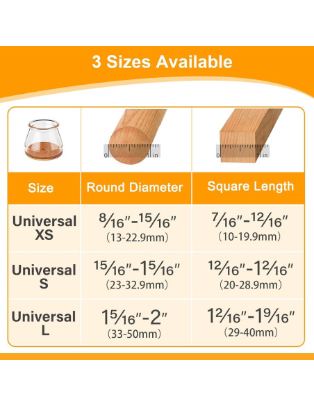 Ansible Protectores de Suelo para Patas de Sillas 24 Pcs
