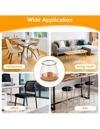 Ansible Protectores de Suelo para Patas de Sillas 24 Pcs