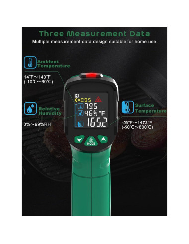 Pistola Termómetro Infrarrojo SQECH SIT800 -50C a 800C