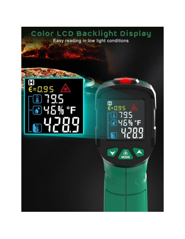 Pistola Termómetro Infrarrojo SQECH SIT800 -50C a 800C