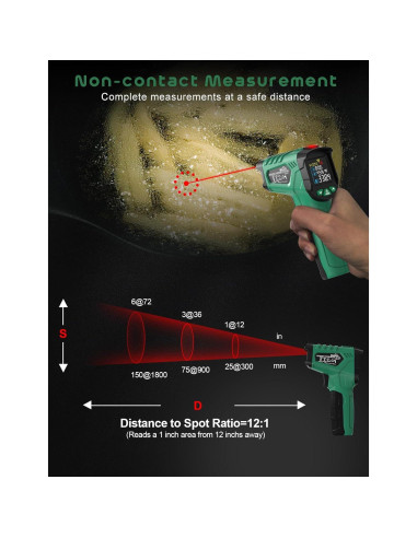 Pistola Termómetro Infrarrojo SQECH SIT800 -50C a 800C