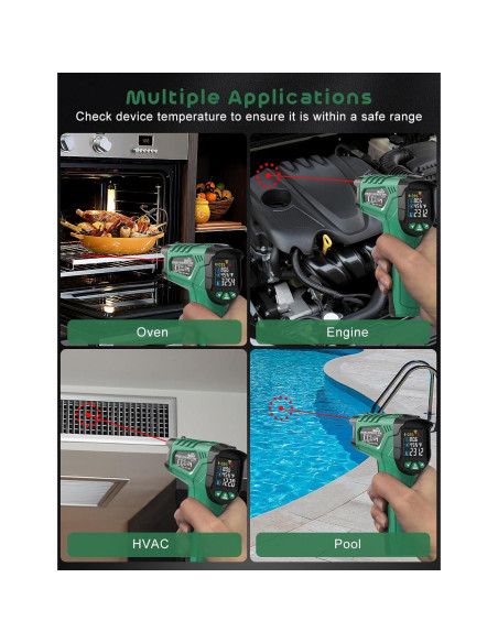 Pistola Termómetro Infrarrojo SQECH SIT800 -50C a 800C