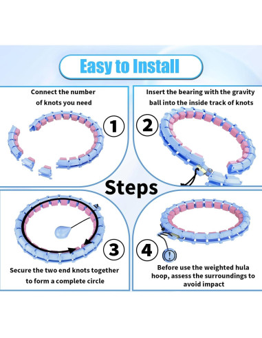 Aro de Fitness Skyrain JZ-HULA-Púrpura con Peso 165 cm