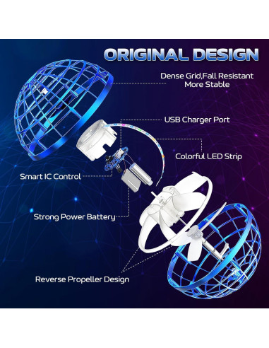 Bola Voladora BADHACK 2025 - Juguete Antiestrés Azul