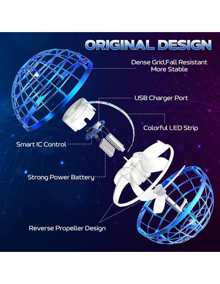 Bola Voladora BADHACK 2025 - Juguete Antiestrés Azul