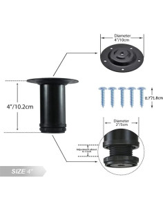 Piernas de Mueble Metálicas Ajustables QLLY 10.2 cm - Juego de 4 2
