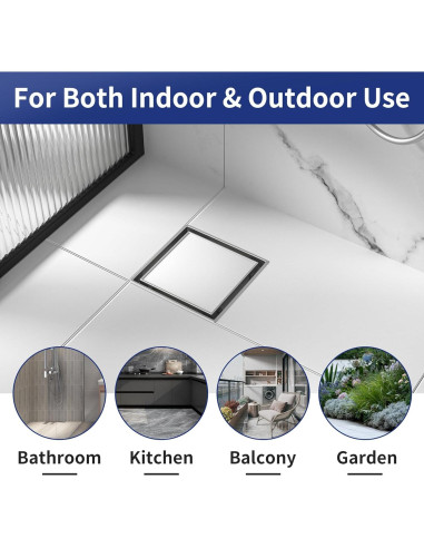 Desagüe de Ducha Cuadrado 15.24 cm Bernkot Acero Inoxidable