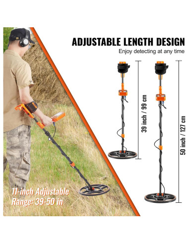 Detector de Metales VEVOR IP68 12" Profesional Recargable