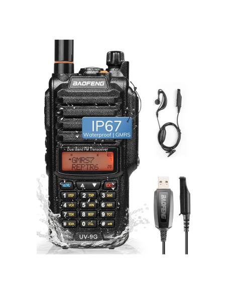 Radio BAOFENG UV-9G GMRS Impermeable IP67 con Escáner NOAA