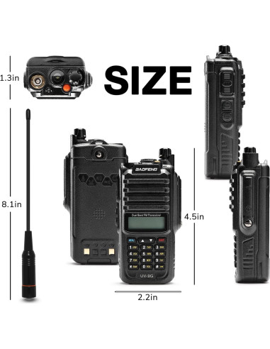 Radio BAOFENG UV-9G GMRS Impermeable IP67 con Escáner NOAA