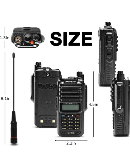Radio BAOFENG UV-9G GMRS Impermeable IP67 con Escáner NOAA