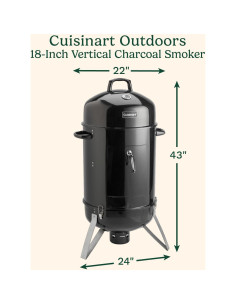 Ahumador Vertical de Carbón Cuisinart 45.72 cm con Termómetro 2