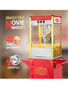 Máquina de Palomitas ROVSUN 10 Oz con Carrito y Accesorios 2