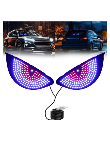 Luz LED Ojos del Diablo LECART para Autos USB Rojo y Azul