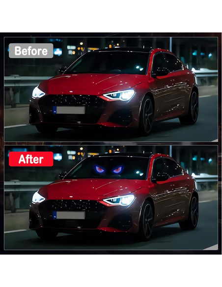 Luz LED Ojos del Diablo LECART para Autos USB Rojo y Azul