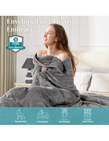 Manta con peso Topblan 5.4kg 122x183cm Gris Sherpa