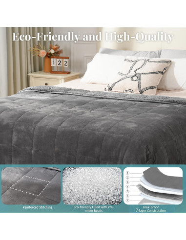 Manta con peso Topblan 5.4kg 122x183cm Gris Sherpa