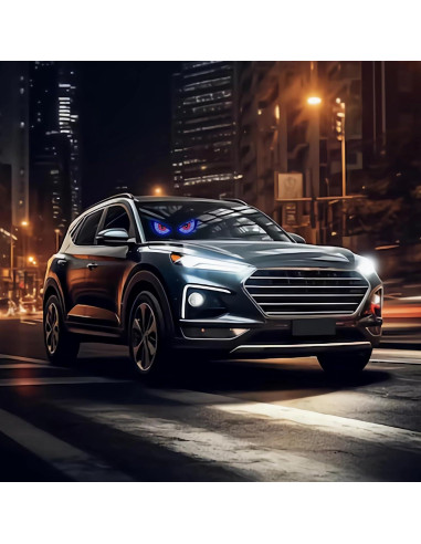 Luz LED Ojos del Diablo LECART para Autos USB Rojo y Azul