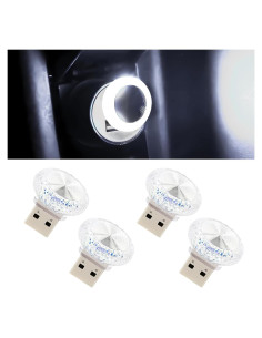 Hovom Lámpara LED de Ambiente Interior de Coche USB 4PCS