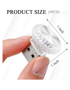 Hovom Lámpara LED de Ambiente Interior de Coche USB 4PCS 2