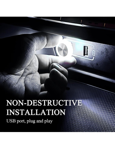 Hovom Lámpara LED de Ambiente Interior de Coche USB 4PCS