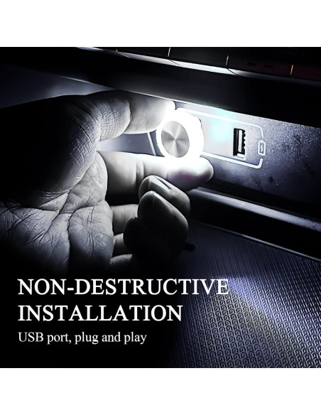 Hovom Lámpara LED de Ambiente Interior de Coche USB 4PCS