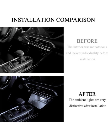 Hovom Lámpara LED de Ambiente Interior de Coche USB 4PCS