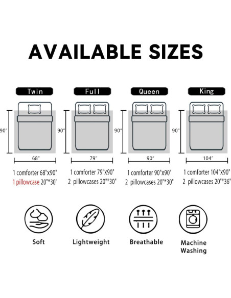 Juego de Edredón Rey jejeloiu Sol Luna Microfibra Floral