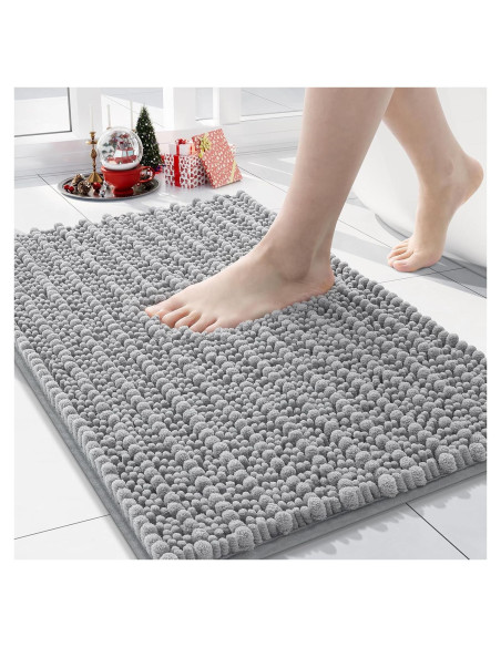 Alfombra de baño Arotive 61x41 cm gris claro antideslizante