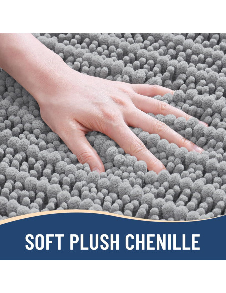 Alfombra de baño Arotive 61x41 cm gris claro antideslizante