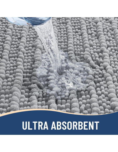 Alfombra de baño Arotive 61x41 cm gris claro antideslizante