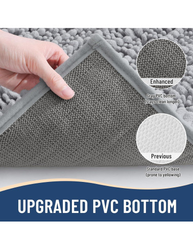 Alfombra de baño Arotive 61x41 cm gris claro antideslizante