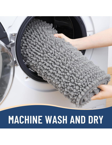 Alfombra de baño Arotive 61x41 cm gris claro antideslizante