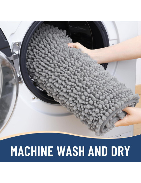 Alfombra de baño Arotive 61x41 cm gris claro antideslizante