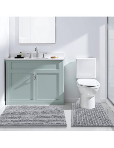 Alfombra de baño Arotive 61x41 cm gris claro antideslizante