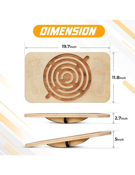 Tabla de Equilibrio Profesional Yes4All de Madera 50cm