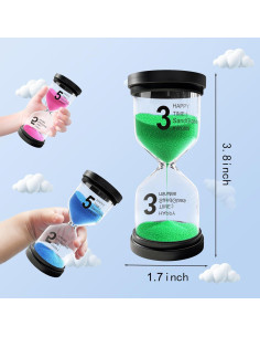 Reloj de Arena YLTIMER 3 Minutos Verde para Niños 2