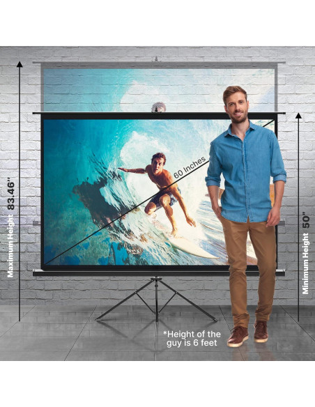 Pantalla de Proyector Pyle 60" Plegable con Soporte Trípode