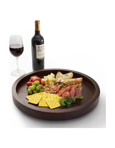 Mesa Giratoria de Acacia Tidita 40.6 cm Nogal - Lazy Susan