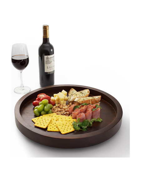 Mesa Giratoria de Acacia Tidita 40.6 cm Nogal - Lazy Susan