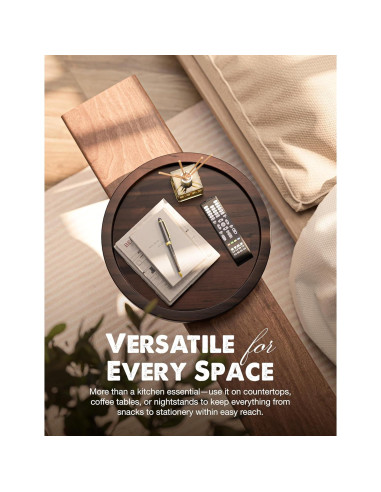 Mesa Giratoria de Acacia Tidita 40.6 cm Nogal - Lazy Susan