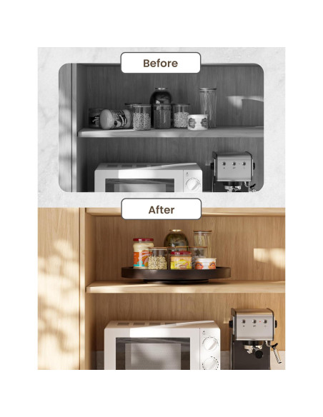 Mesa Giratoria de Acacia Tidita 40.6 cm Nogal - Lazy Susan